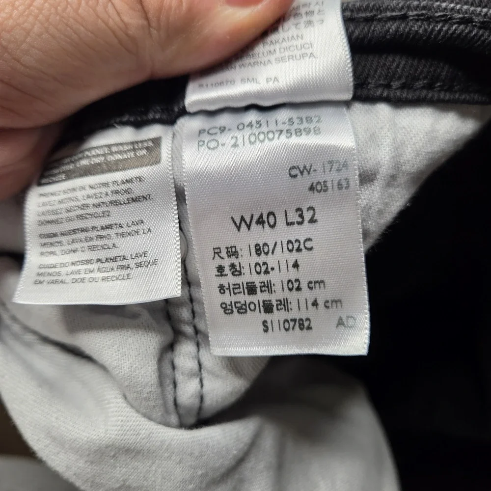 Levis‎ 511 Slim Fit Black Denim Jeans Mens 40x32 04511-5382 Casual Pants
